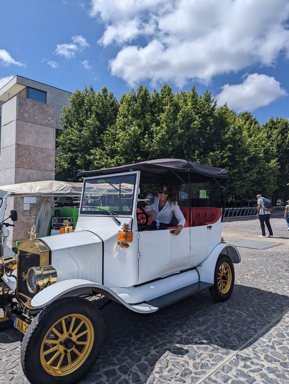 One of our vintage tuktuks, with a guest on board